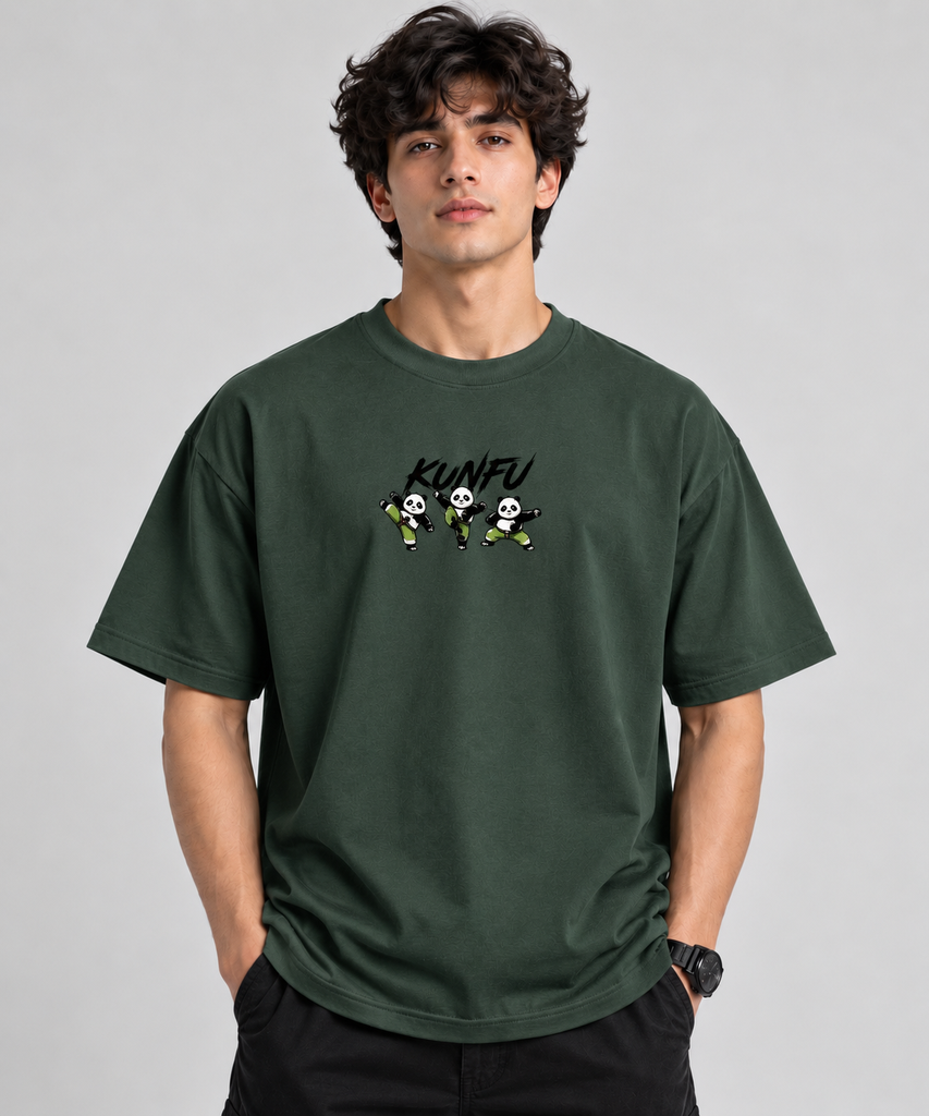 [ANB-KFU-DGRN-S] ANIBA Mens KUNFU printed t-shirt (S)
